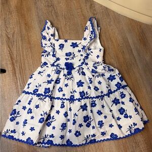 Blueberi Boulevard Blue Floral Kids Dress